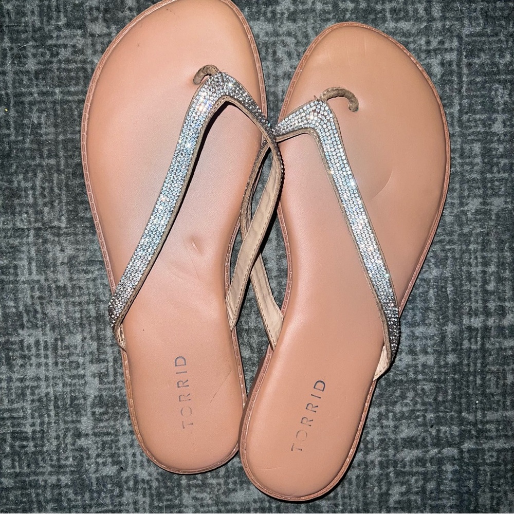 Torrid Rhinestone Flip-Flops size 9